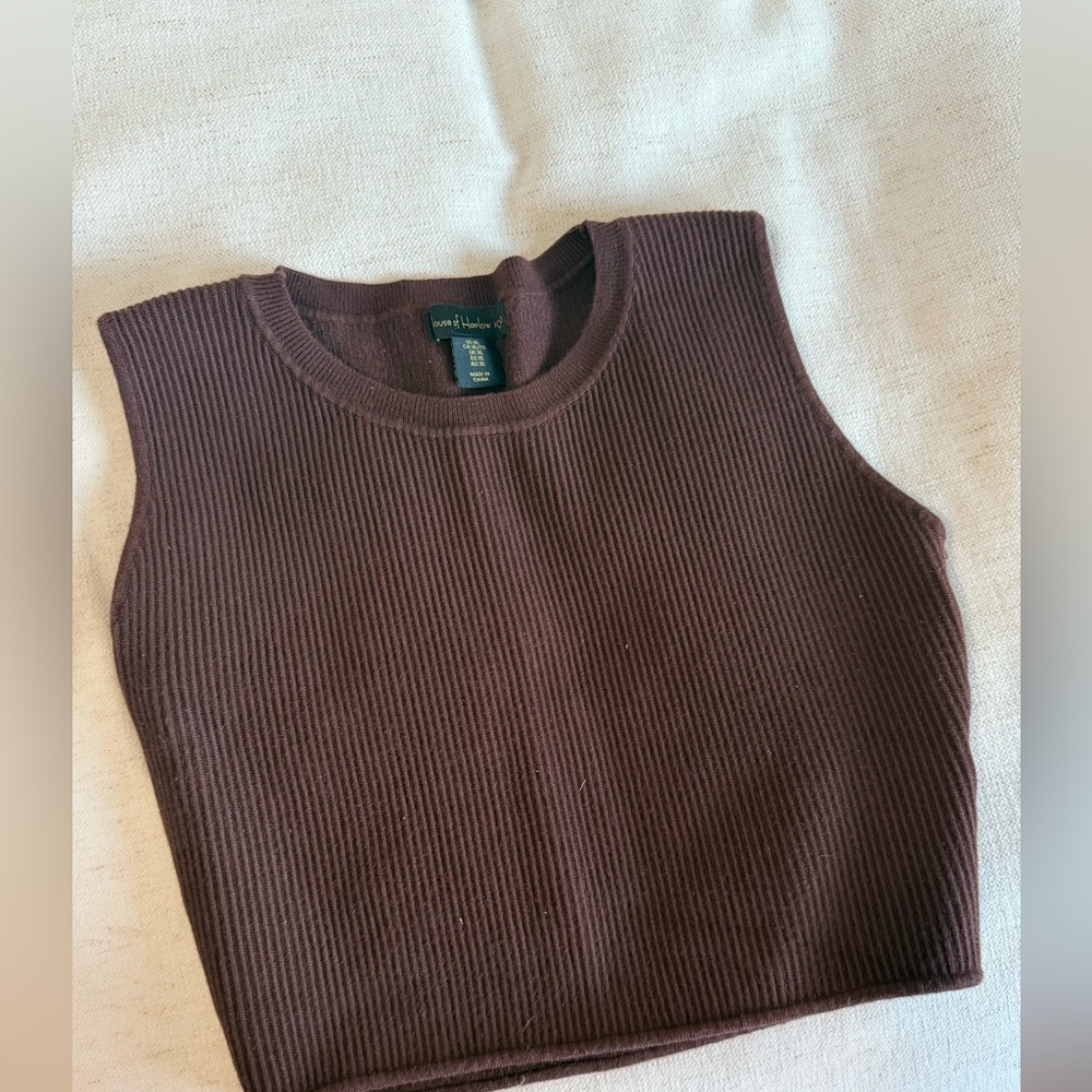 House of Harlow 1960 Crop Top Chocolate Brown XL